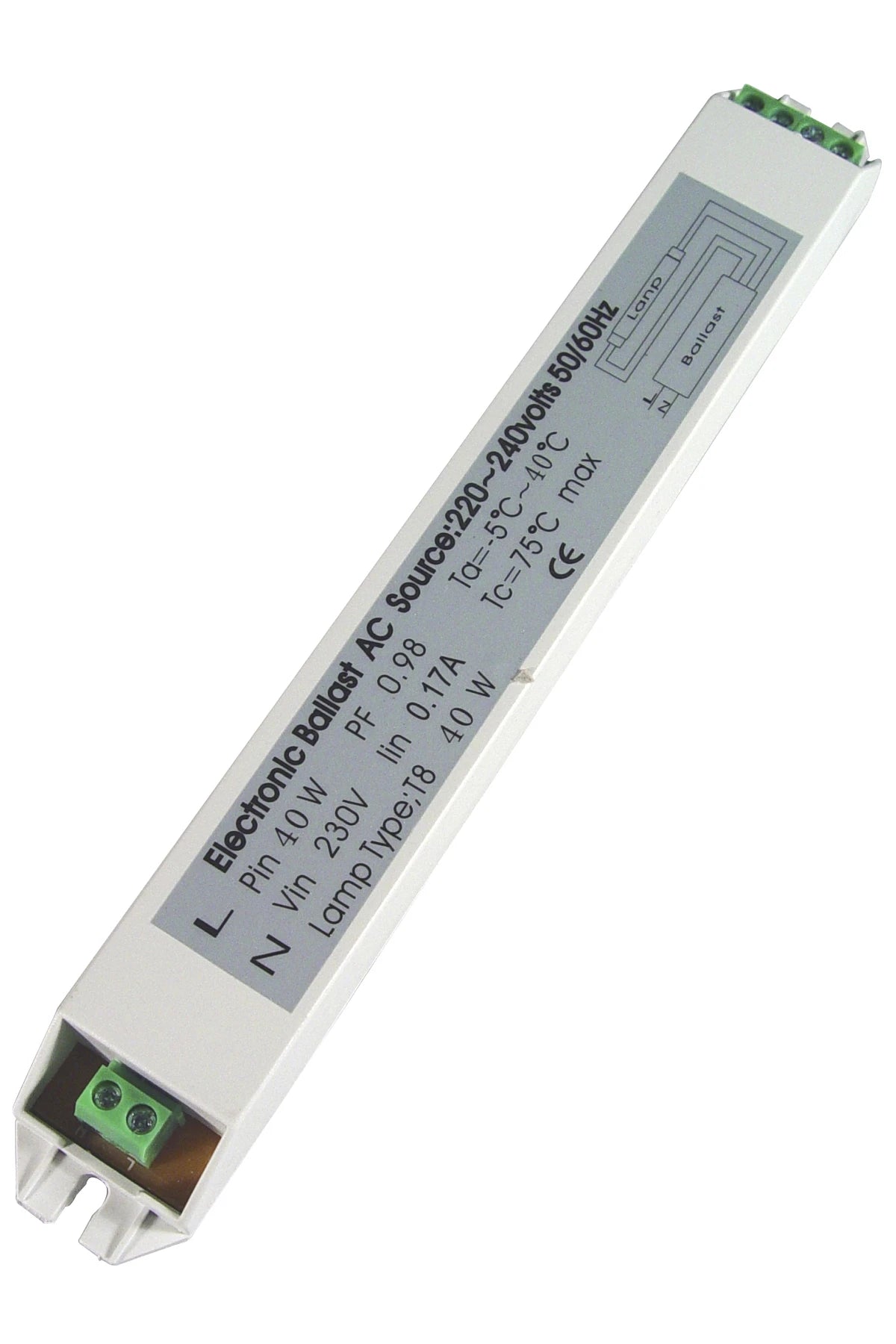 Electronic ballast 110-120-127V 50/60Hz 1x36/40W HFP