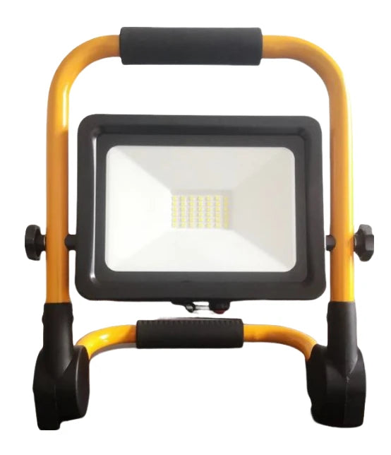 LED Portable Floodlight 20W daylight 100-240V AC / 12-24V DC rechargeable, IP65 on floor stand