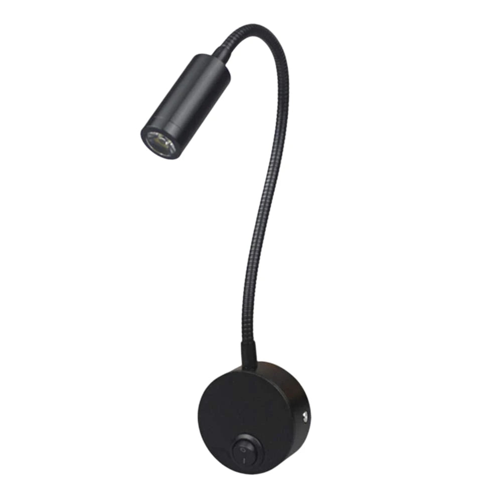 LED Wall lamp 3W 3000K with Switch and flexible neck, 85-265V AC