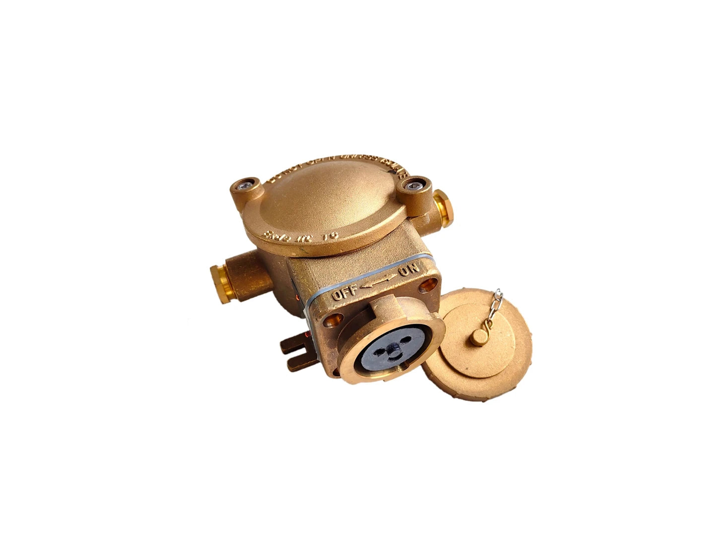 792895 | NE-102895 - Ex Brass Receptacle 16A 250V AC 2-pol + earth 6H -0- IP56, Exd IIC T6, Marine (CCS Certificate)