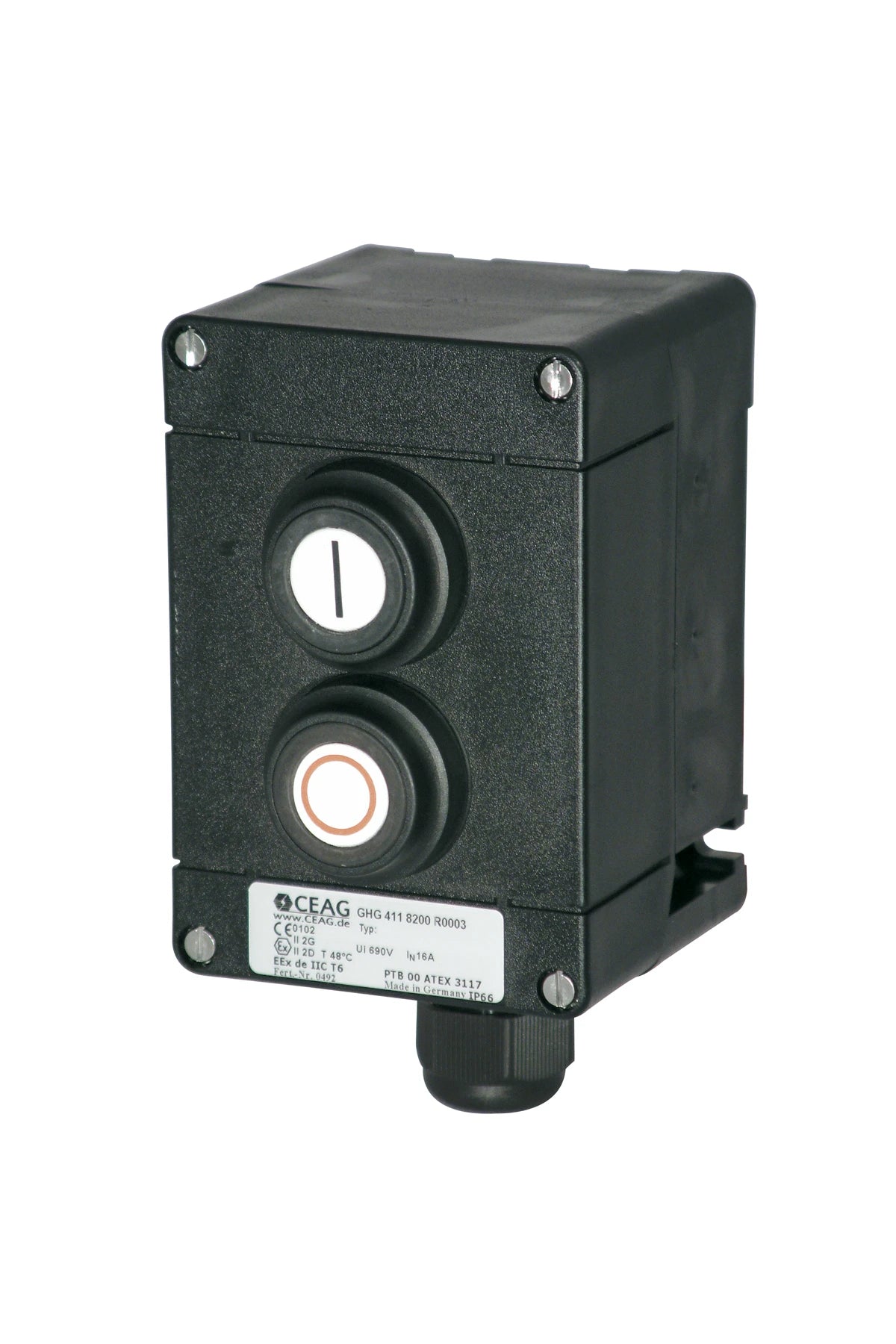 Ceag Ex-Control station 2 pushbutton 2xNO/NC, gland M25