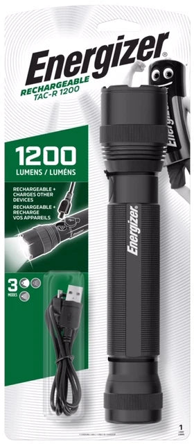 Energizer Tactical LED Flashlight 1200lm, Rechargeable with USB cable (excl. USB charger)