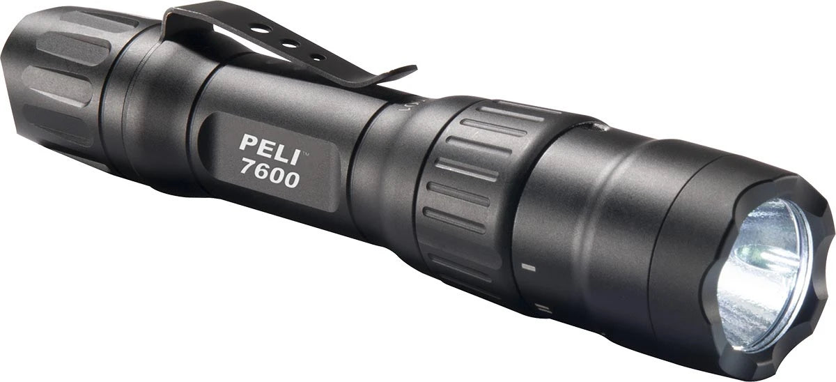 Peli Tactical Flashlight 7600 LED, 900lm, White/Red/Green led, Rechargeable Lithium 18650