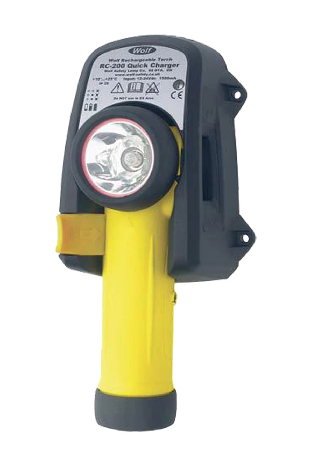 Wolflite Rechargeable Flashlight LED R/Angle R-50H, with charger 110-254V AC, "ATEX II 2GD Ex ib IIC T4" (zone 1)