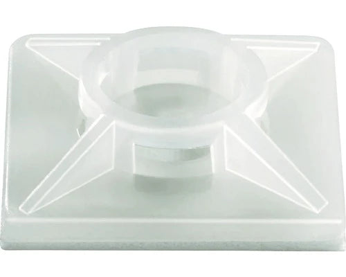 Self Adhesive White Cable Tie Mount 28x28mm, 7.8mm Tie Width