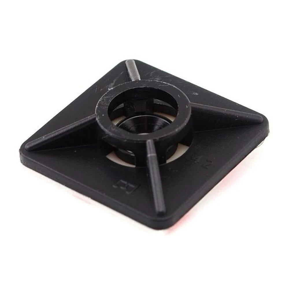 Self Adhesive Black Cable Tie Mount 12.5x12.5mm, 3.2mm Tie Width