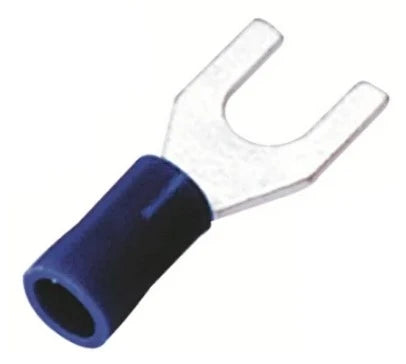 Fork terminal M6 pressing type, blue 1-2,6 mm²