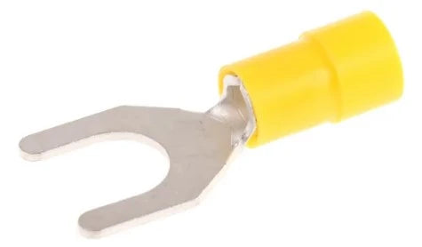 Fork terminal M8 pressing type, yellow 2,7-6,6 mm²