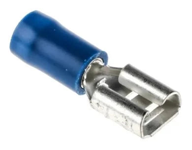 Female snap-on 6,3mm pressing type, blue 1-2,6 mm²