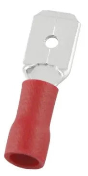 Male snap-on 6,3mm pressing type, red 0,25-1,6 mm²