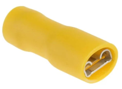 Female snap-on 6,3mm total shrouded pressing type, yellow 2,7-6,6 mm²