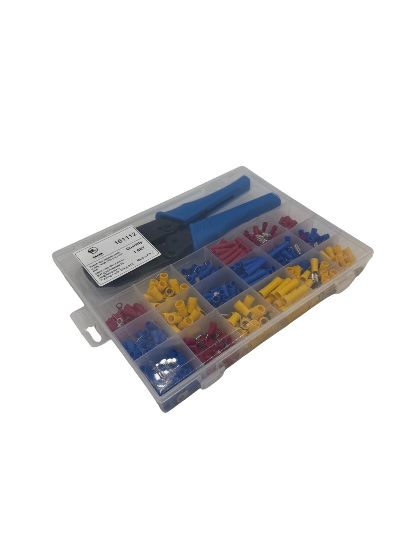 Assorti Box Isolated cable shoes, large (450 pcs) with plier