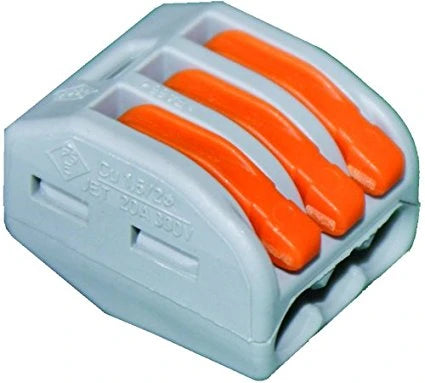 Wire Plug-in connectors Wago 222-413 with lever 0.8 - 4.0 mm², 3-wires