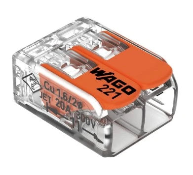 Wire Plug-in connectors Wago 221-412 with lever 0.1 - 4.0 mm², 2-wires