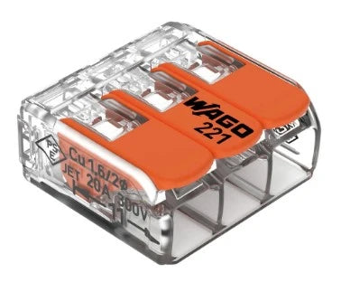 Wire Plug-in connectors Wago 221-413 with lever 0.1 - 4.0 mm², 3-wires