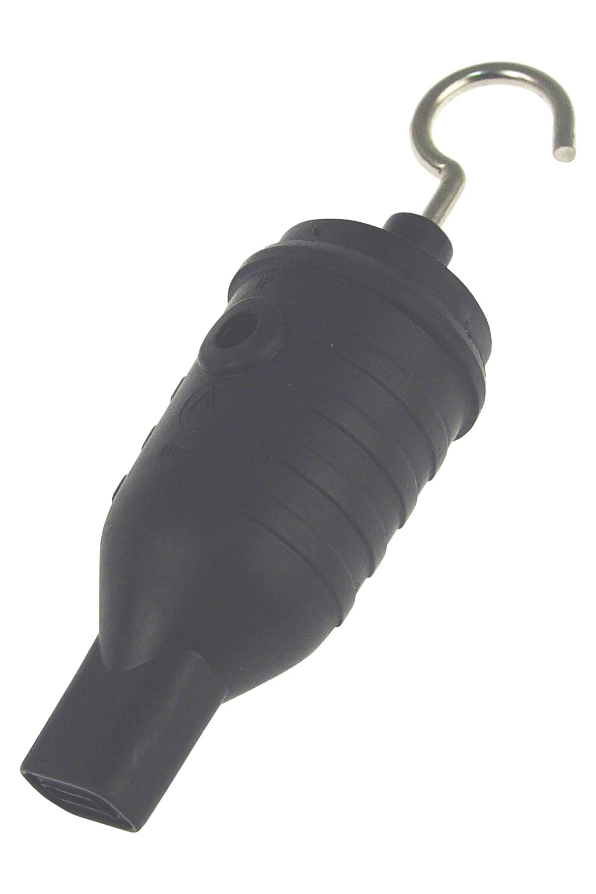 End for rubber illumunation cable with metal hook