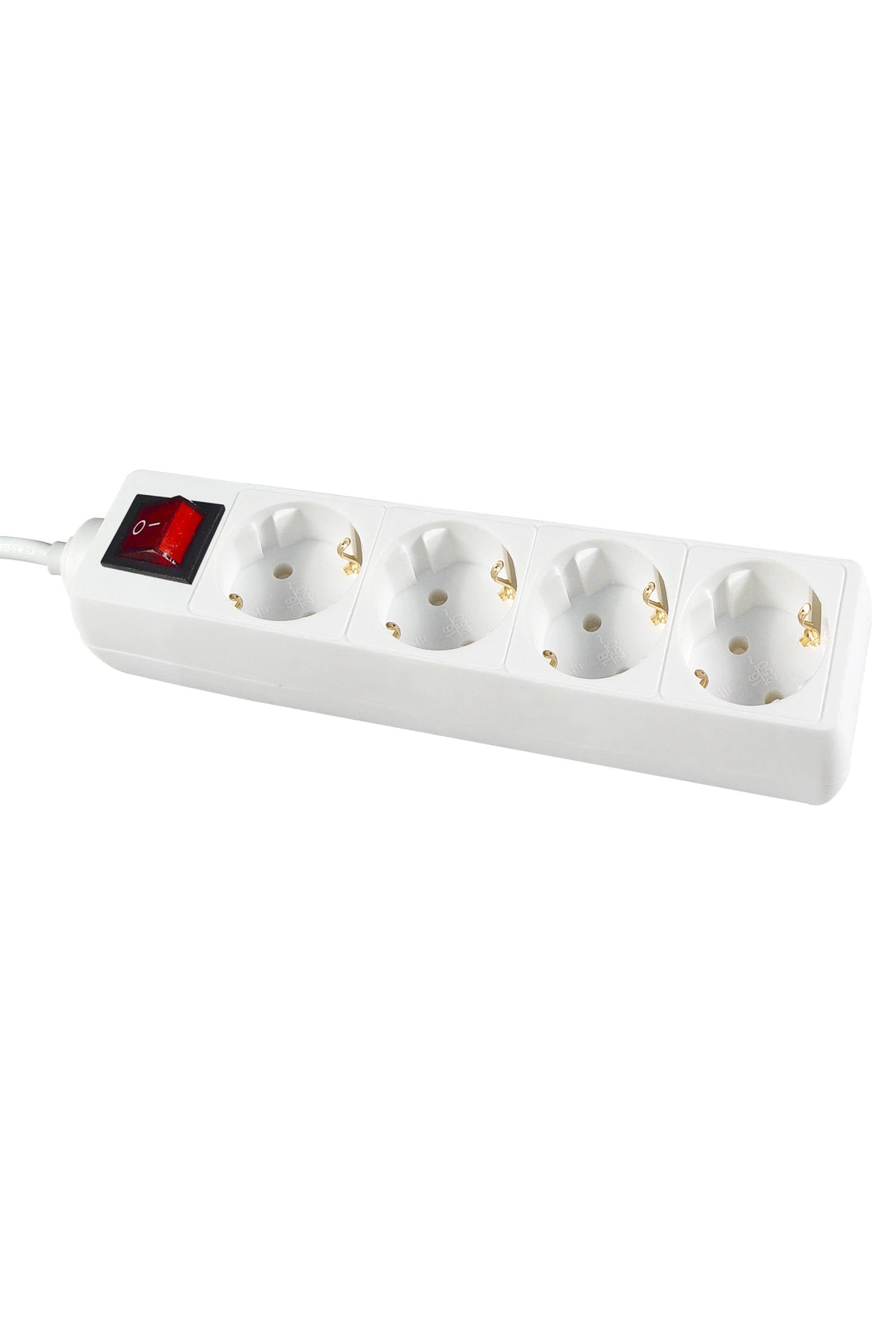 Table Receptacle 4-way/Earth + switch with cable 1,5mtr + plug