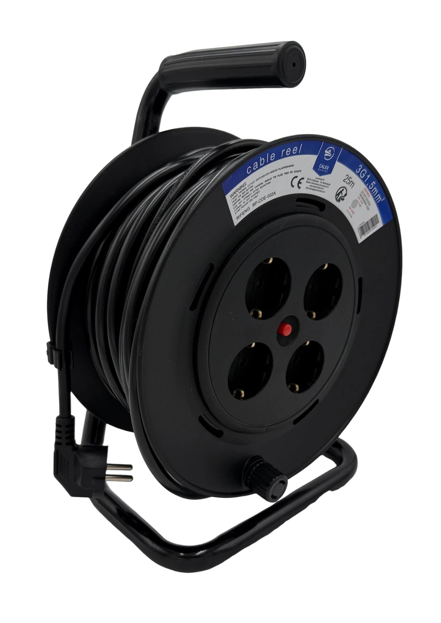 794395 | NE-104395 - Calex Marine Cable Reel 4-way/Earth with 25mtr PVC HO5VV-F 3x1,5 mm²