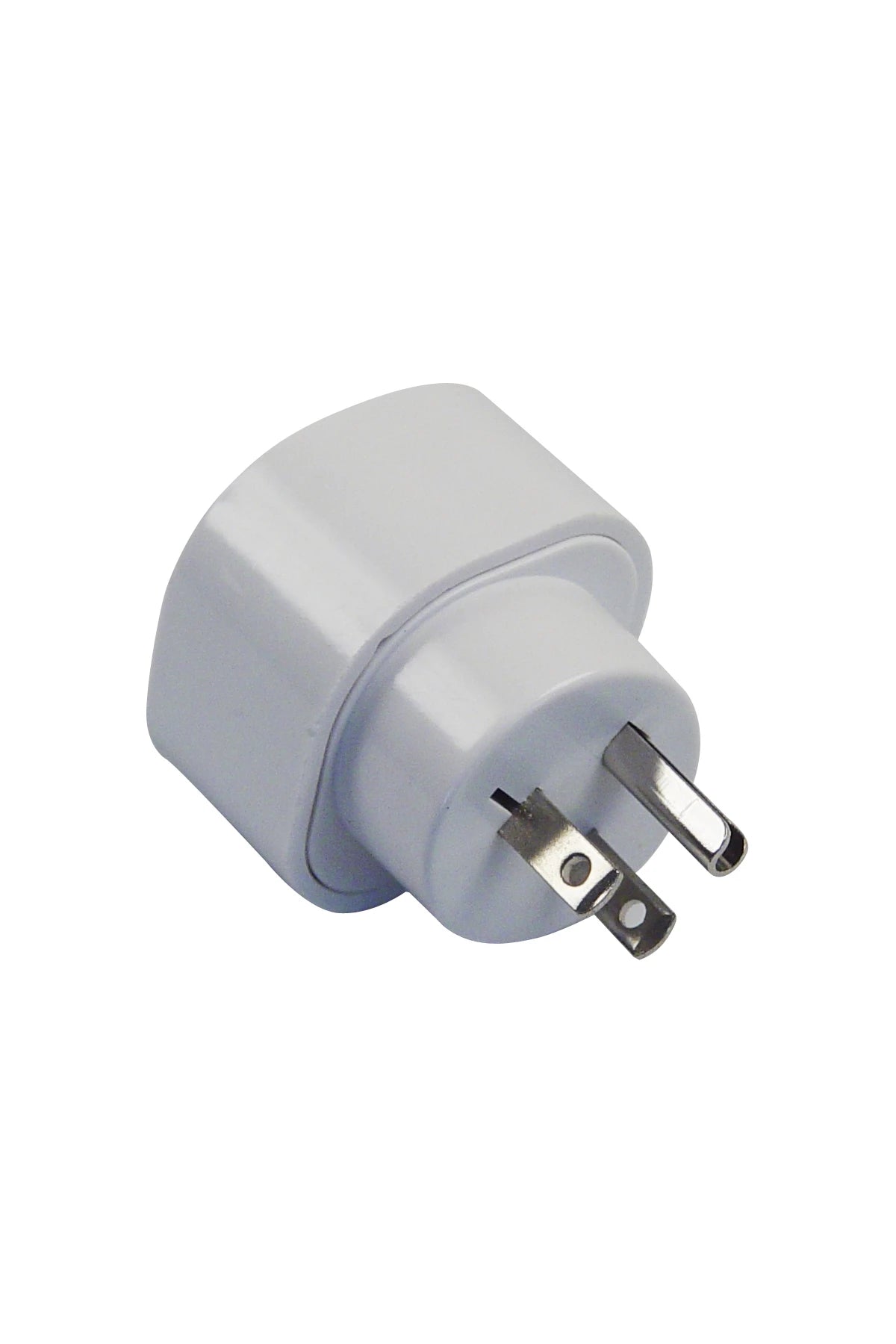 Adaptor-plug with 2xflat+U, American to European/Schuko