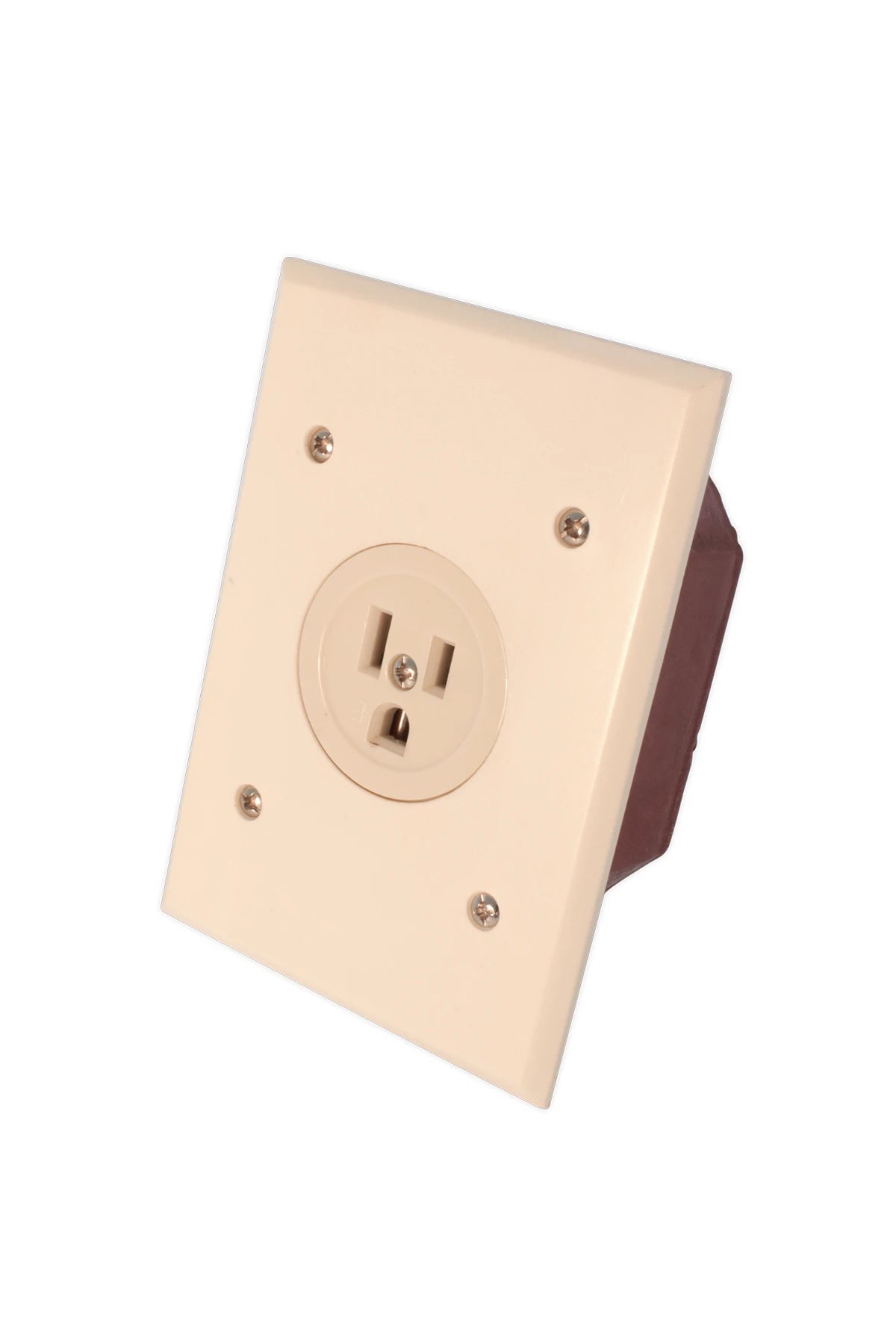 792973 | NE-102973 - Japanese Receptacle 2x flat+U for 1-plug with Ivory plate, flush mntg