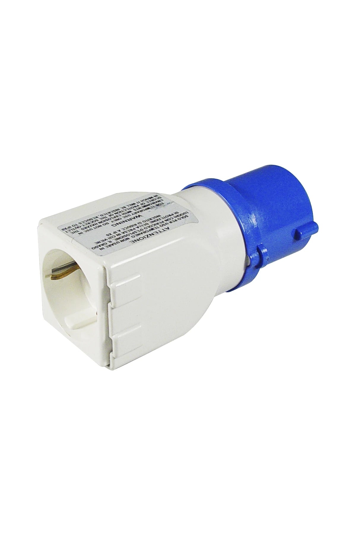 Adaptor-plug with CEE Plug 220V 16A 2p+earth 6H to Schuko receptacle r/a