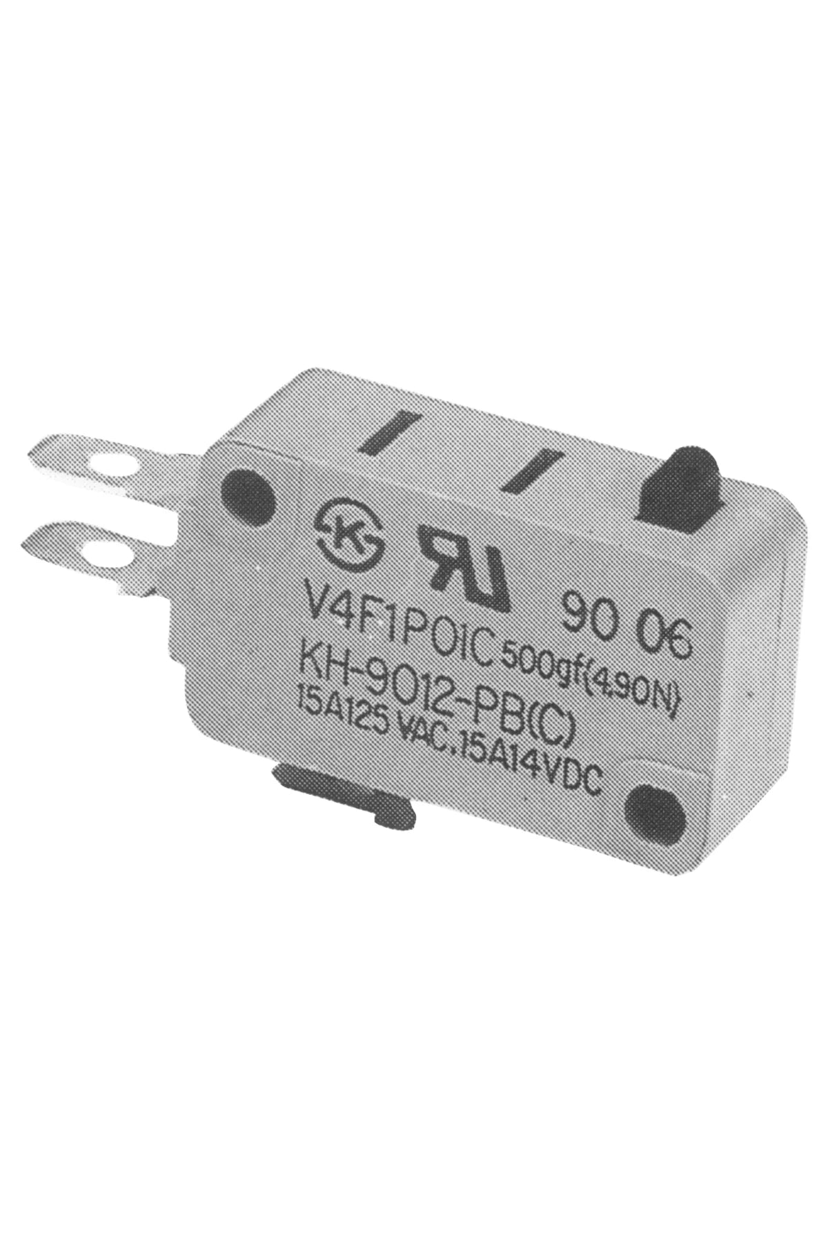 Microswitch with single pole c/o contact faston connection with plain plunger