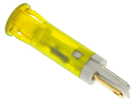 LED Panel indicating light fitting Ø 10mm, 220V AC yellow