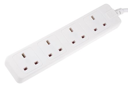 792990 | NE-102990 - RECEPTACLE 4WAYS BRITISH PLUG, 3 FLAT PINS W/7MTR CORD