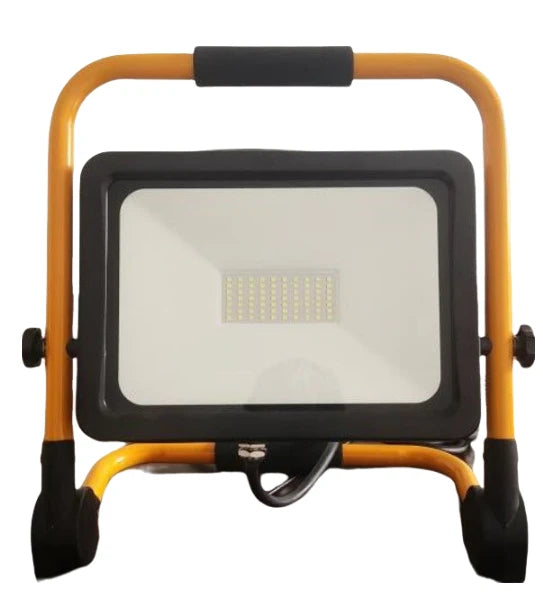 791879 | NE-101879 - LED Portable Floodlight 50W 5000lm cool white 100-240V AC, IP65 on floor stand with 5 mtr cable and plug