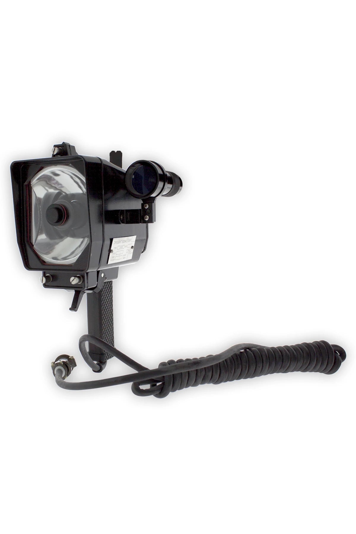 Long range day and night hand signaling lamp with 4-pol plug 12V in case