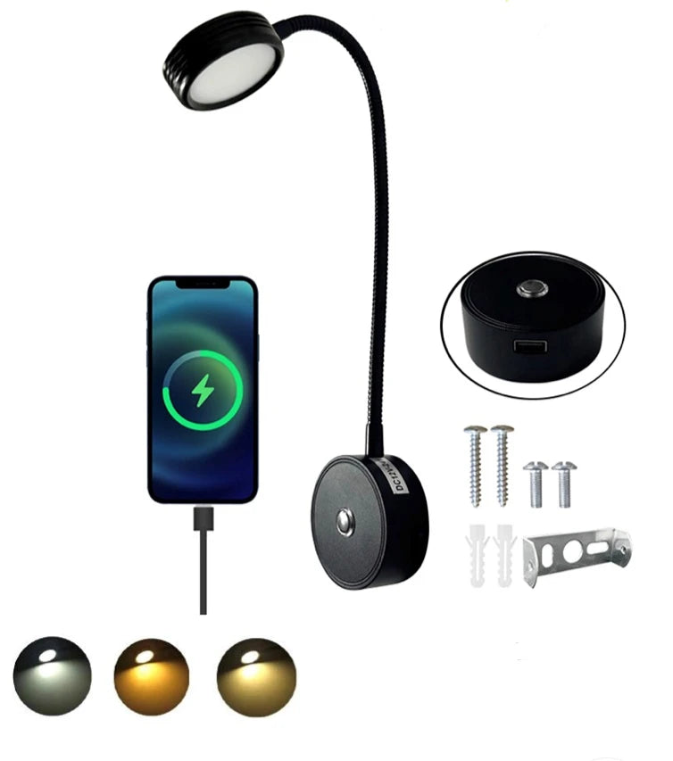 LED chartroom wall lamp 400mm, 12/24V 3W 210 lumen 3000K, Dimmable