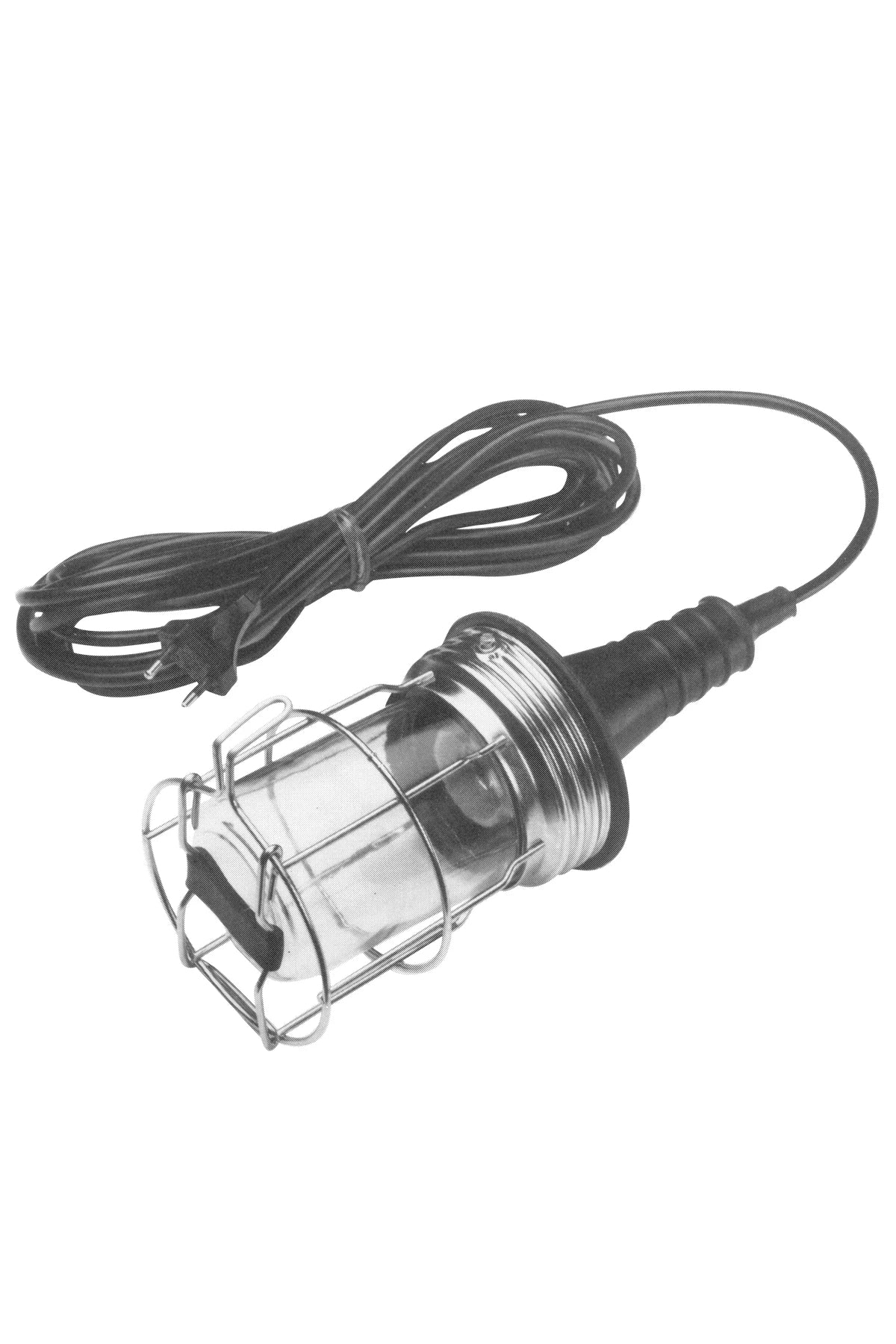 Rubber Portable handlamp E27, complete with 10 mtr cable and plug