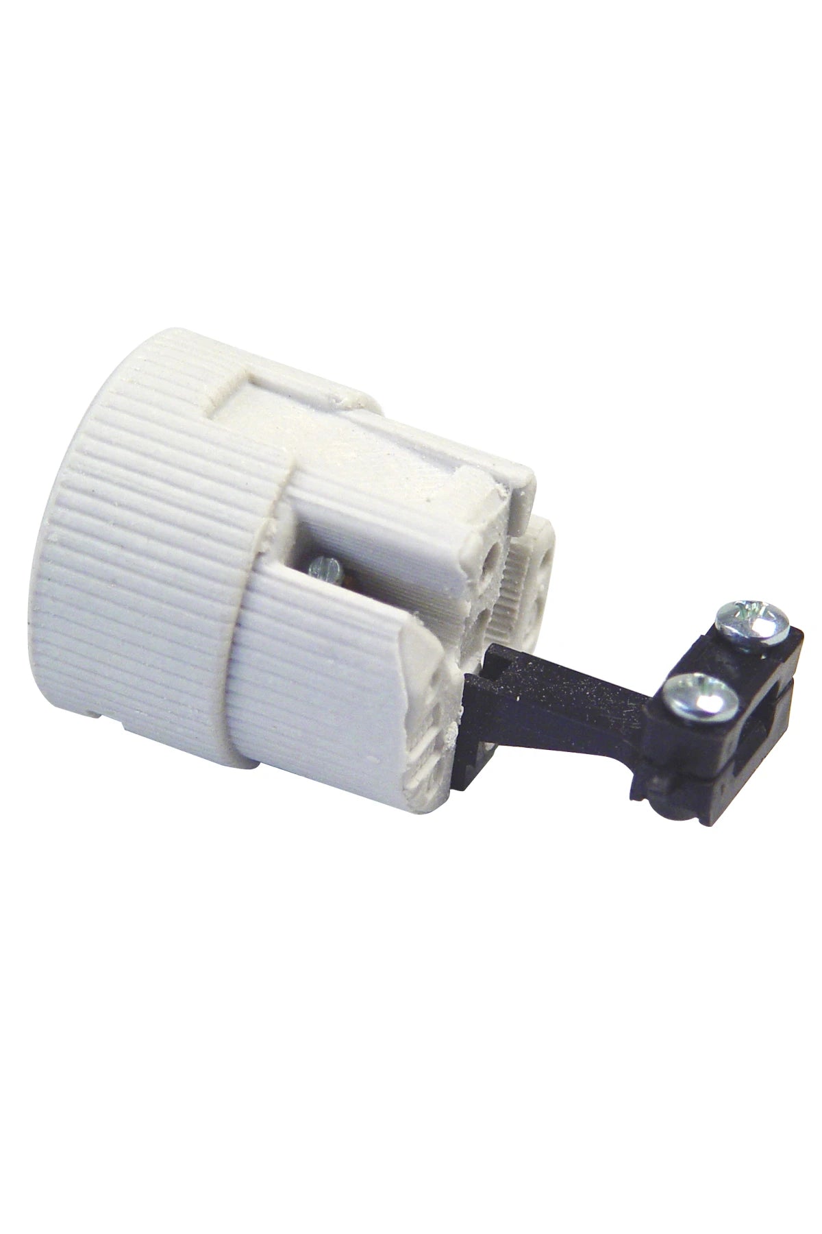 Lampholder E27, porcelain for portable handlamp with stress relief