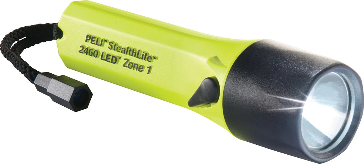 Peli Flashlight Rechargeable 2460Z1 StealthLite 2460Z1 zone 1 LED, 4-cells NiMH AA including "ATEX ll 2G Ex ib llC T4"