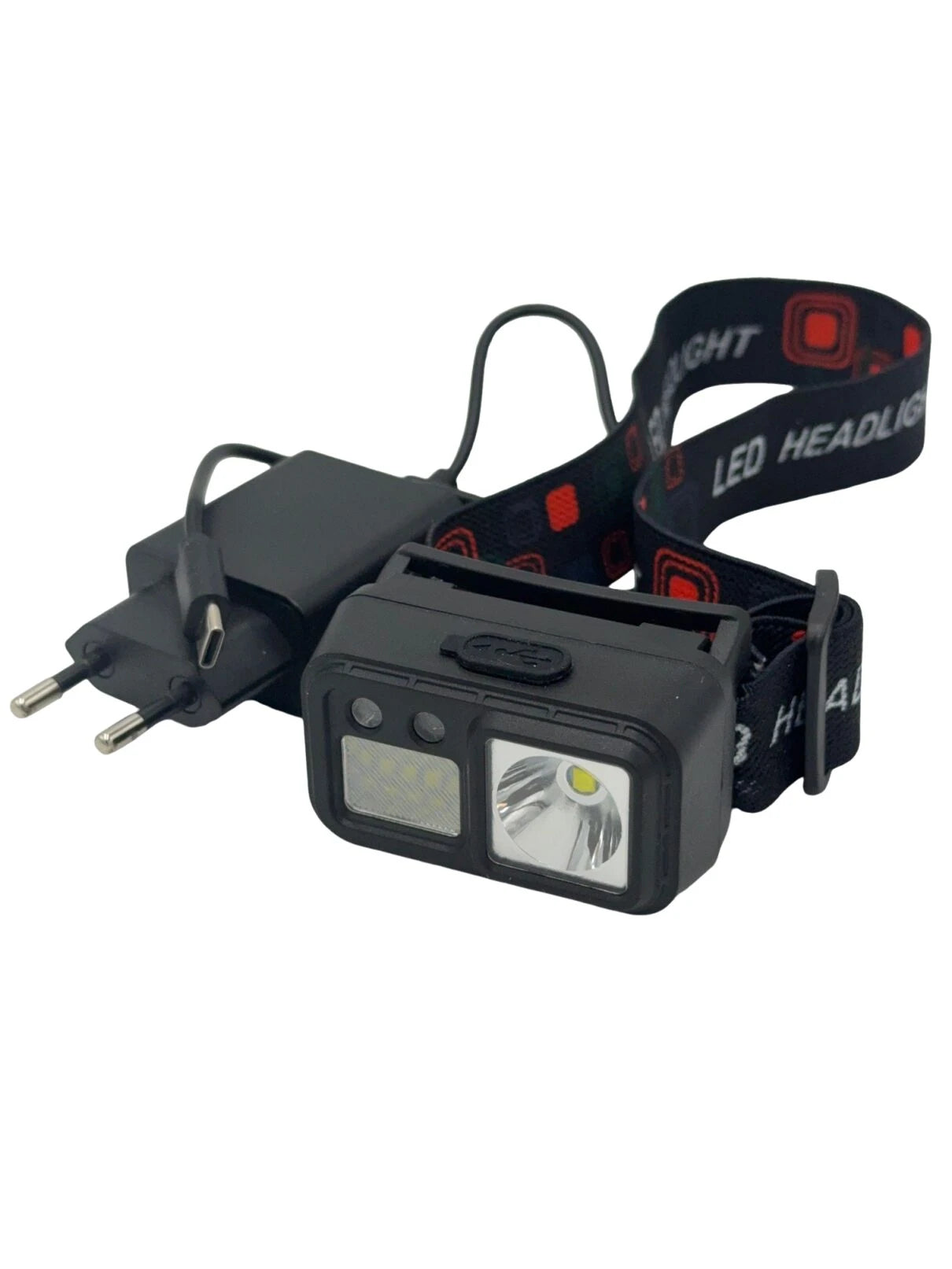 LED Head lamp 200lm, rechargeable complete with USB charger 100-240V