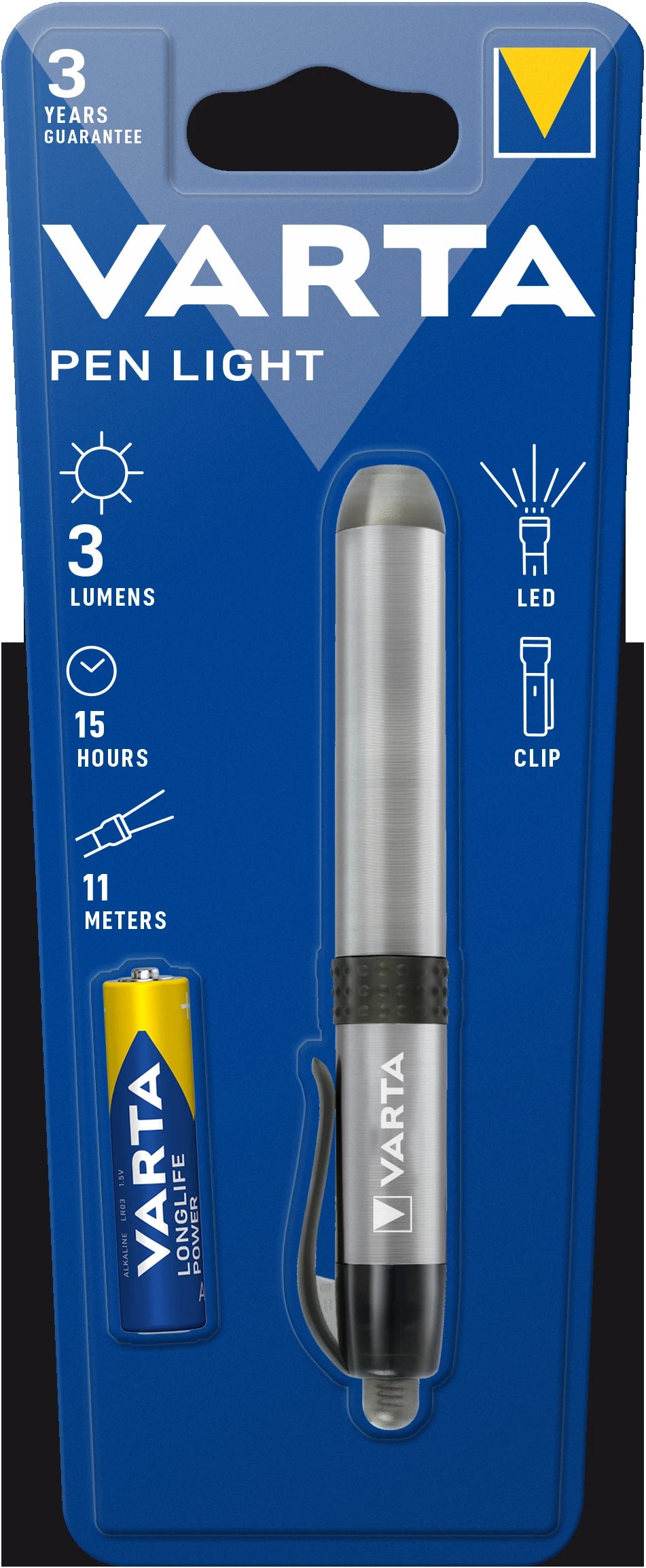 Varta LED Flashlight Pen shape, including 1-cell AAA
