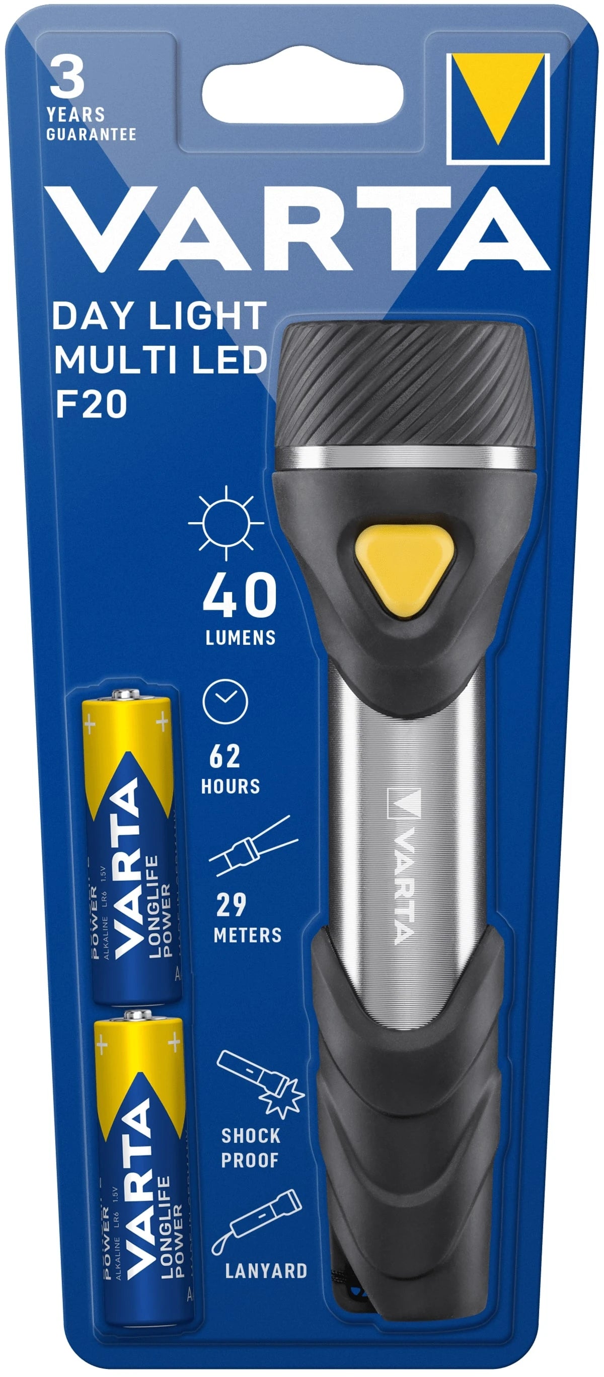 792281 | NE-102281 - Varta Day Light LED Flashlight, including 2-cells AA