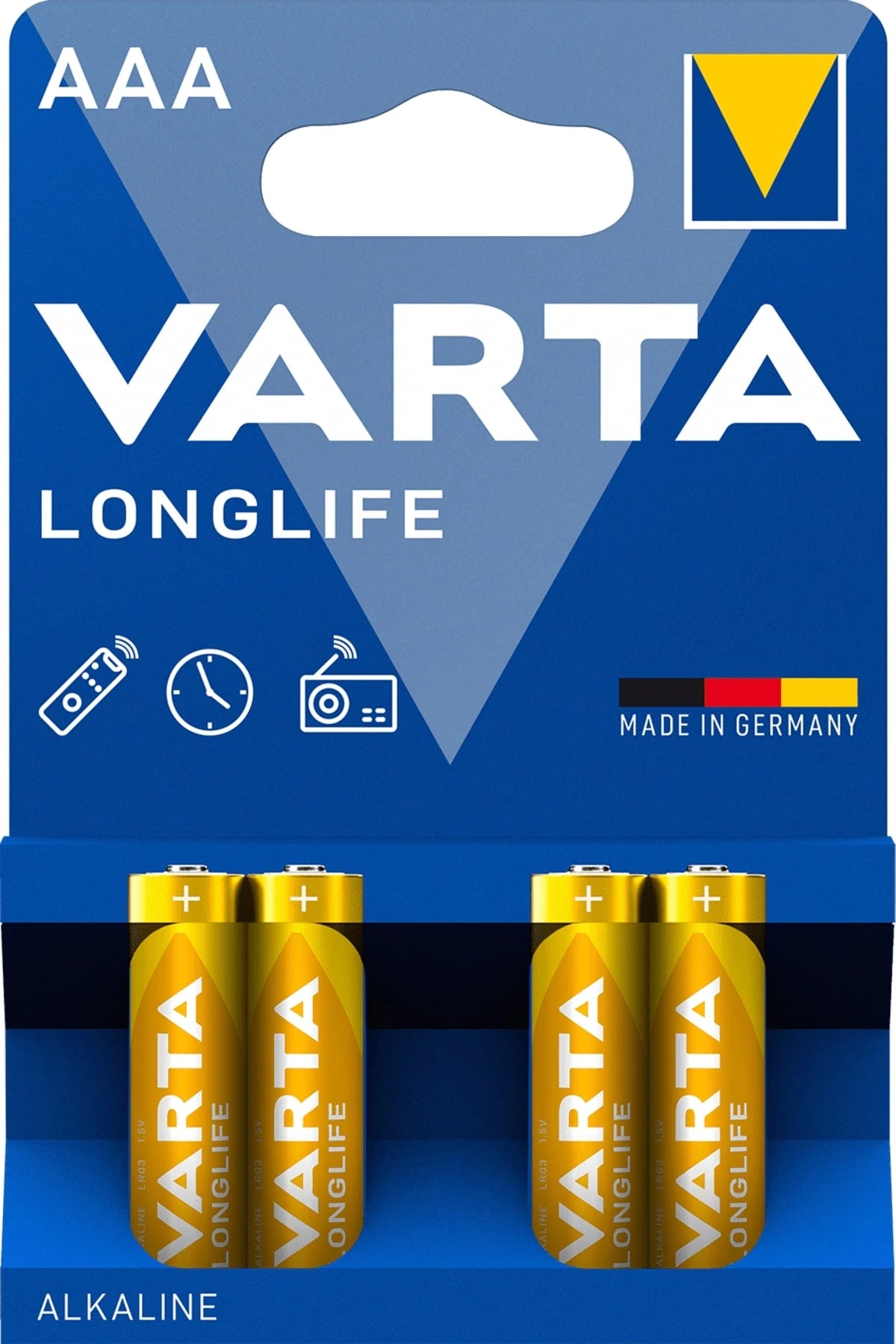 Varta LongLife Alkaline AAA LR03 1,5V, on blister 4pcs