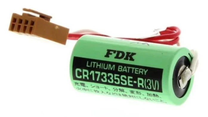 Battery Lithium (like Omron) C200H-BAT09 - 3,0V, Ø17,1x34.5mm, with cable/connector