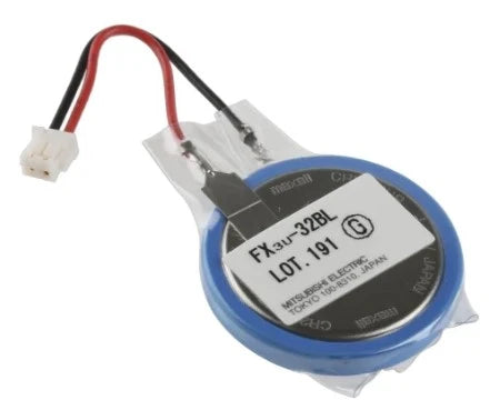 Battery Lithium Button Cell (like Mitsubishi) FX3U-32BL/GT11-50BAT, CR2450HR - 3,0V, with cable/connector