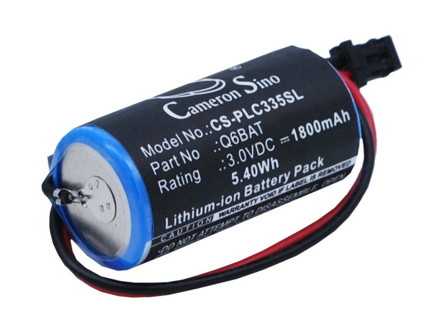 Battery Lithium (like Mitsubishi) Q6BAT - 3,0V, Ø17,1x34,5mm, with cable/connector