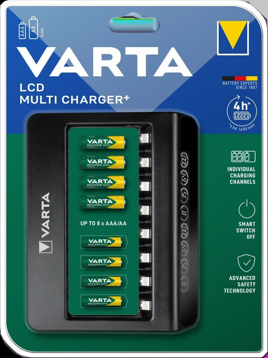 Varta LCD Multi Charger, for 8 x AAA / AA, with usb-c cable (without Charger)