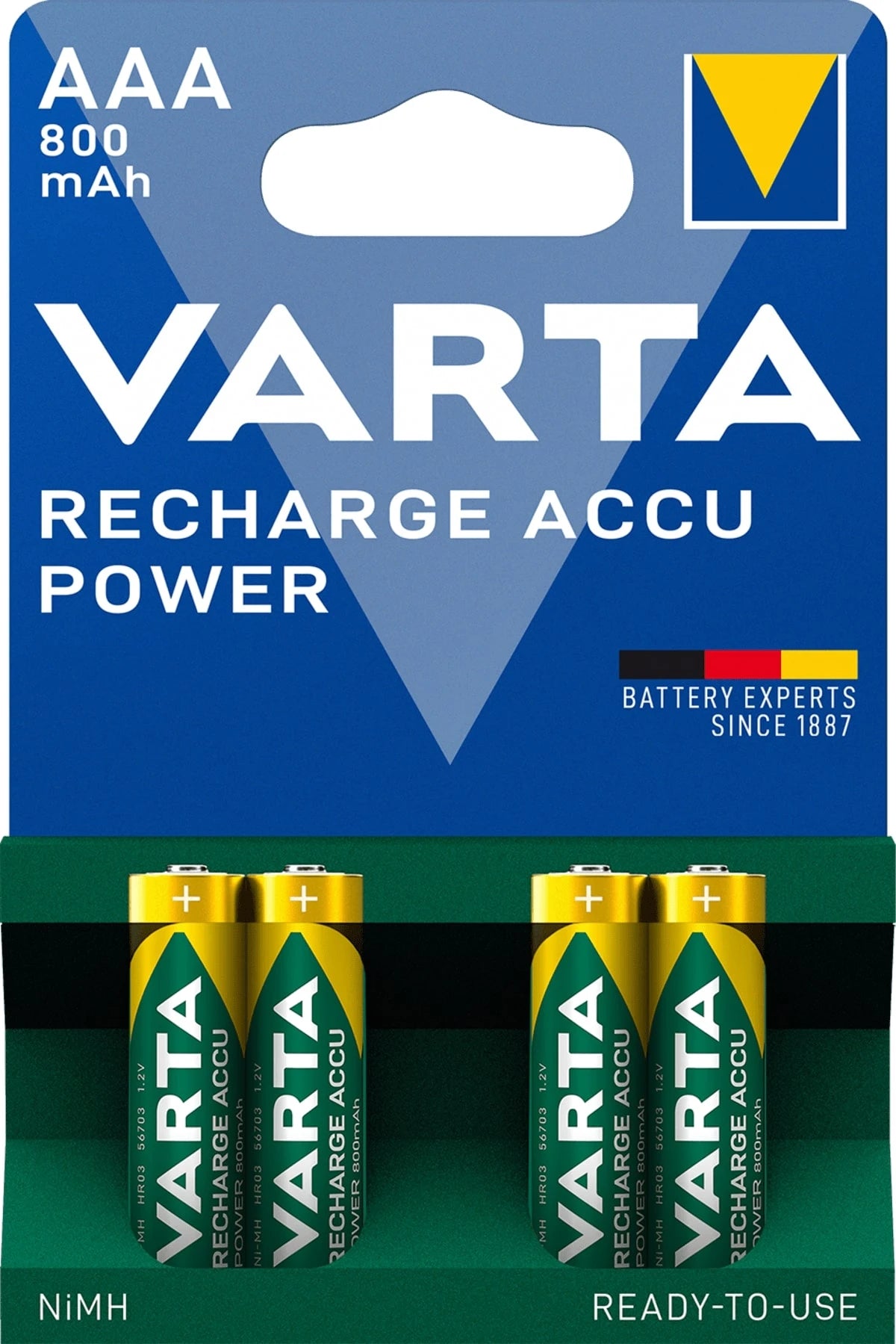 Varta Rechargeable NiMh AAA/HR03 1,2V 800 mAh