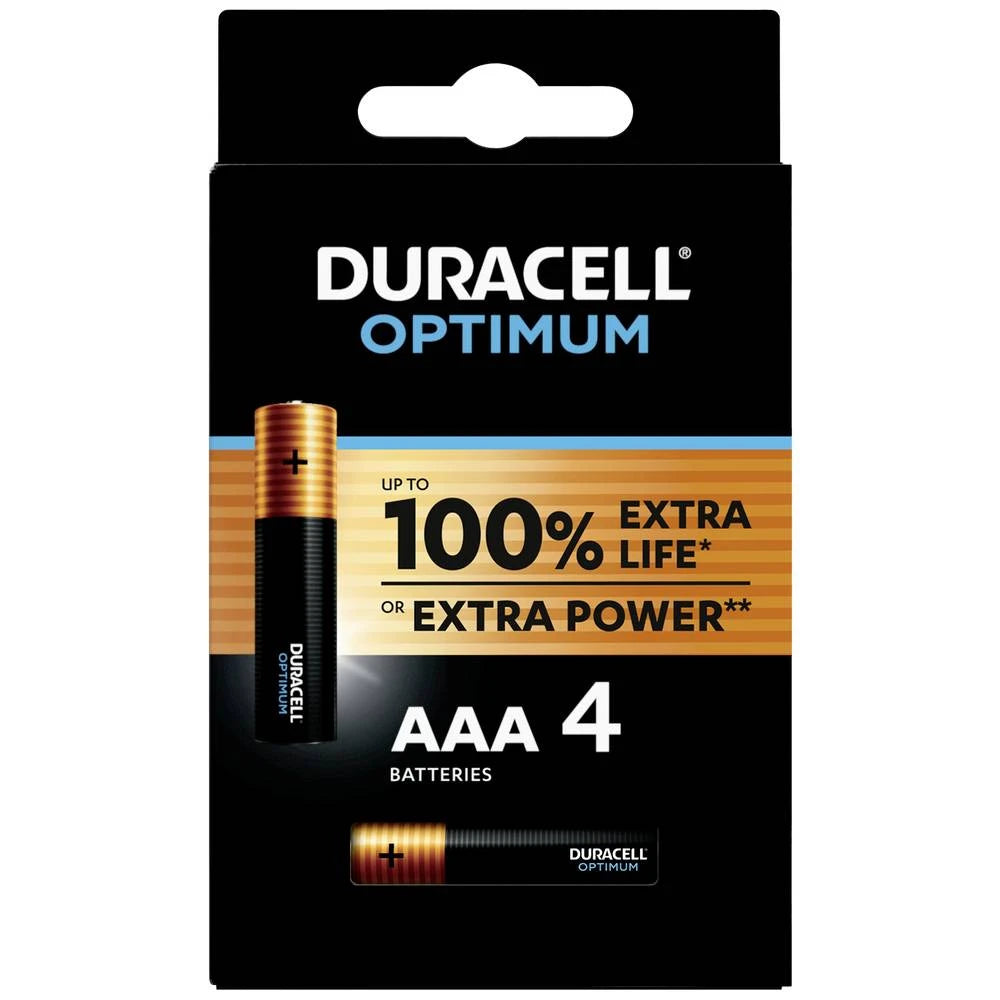Duracell Alkaline Optimum AAA, blister 4 pcs