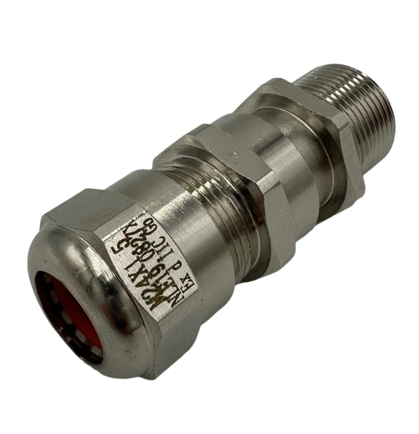 Ex Cable Gland M24x1.5, Brass nickel plated