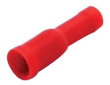 Terminal female plug 4mm pressing type, red 0,25-1,6 mm²