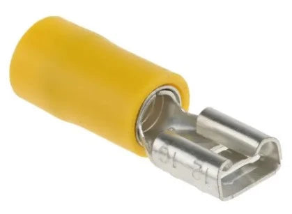 Female snap-on 6,3mm pressing type, yellow 2,7-6,6 mm²