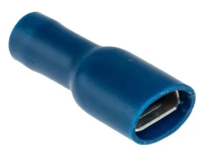 Female snap-on 6,3mm total shrouded pressing type, blue 1-2,6 mm²