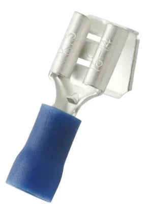 Female snap-on 6,3mm double pressing type, blue 1-2,6 mm²