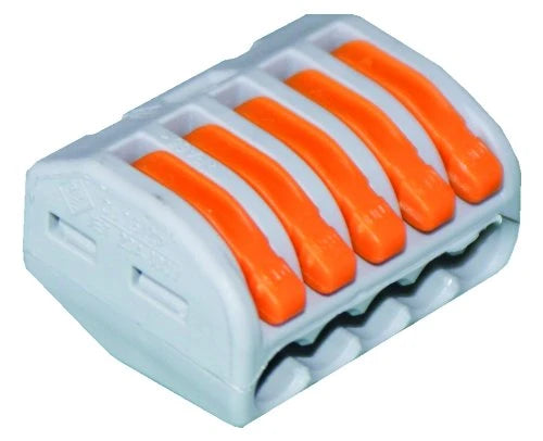 Wire Plug-in connectors Wago 222-415 with lever 0.8 - 4.0 mm², 5-wires